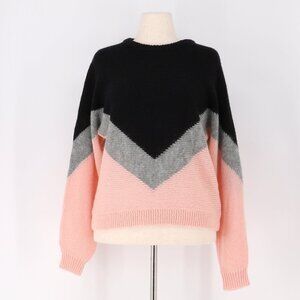 NWT AVANTLOOK Chevron Crewneck Pullover Sweater Size L